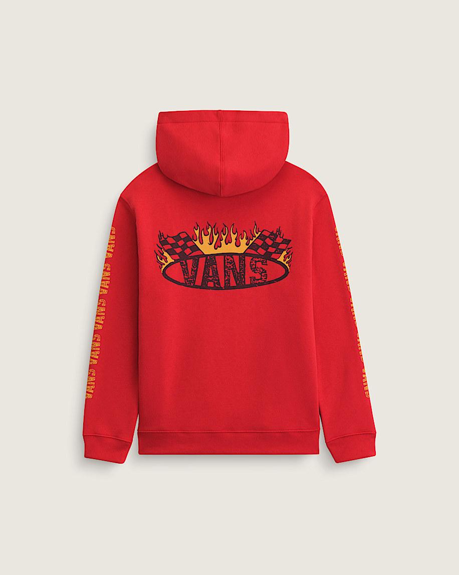 taka hayashi for vault by vans Kids Racing Flames Pullover Hoodie Crimson Haze Red
