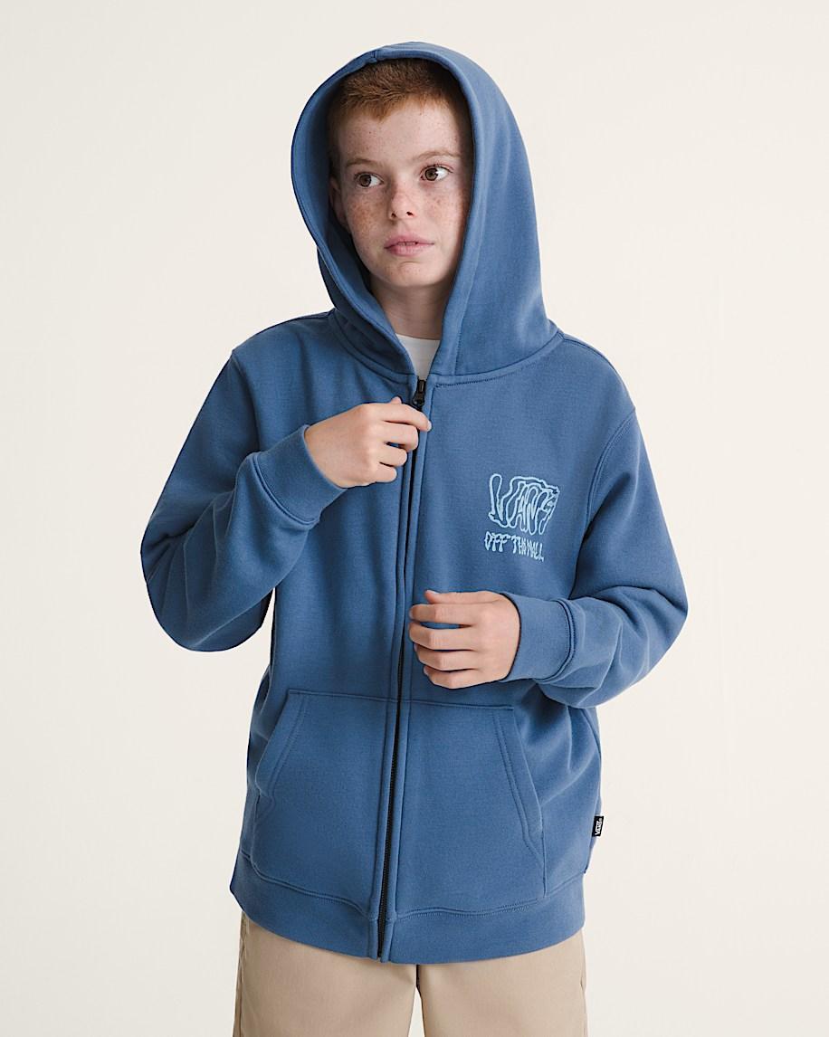 Taka Hayashi For Vault By Vans Kids Rippled Zip Hoodie True Navy Blue
