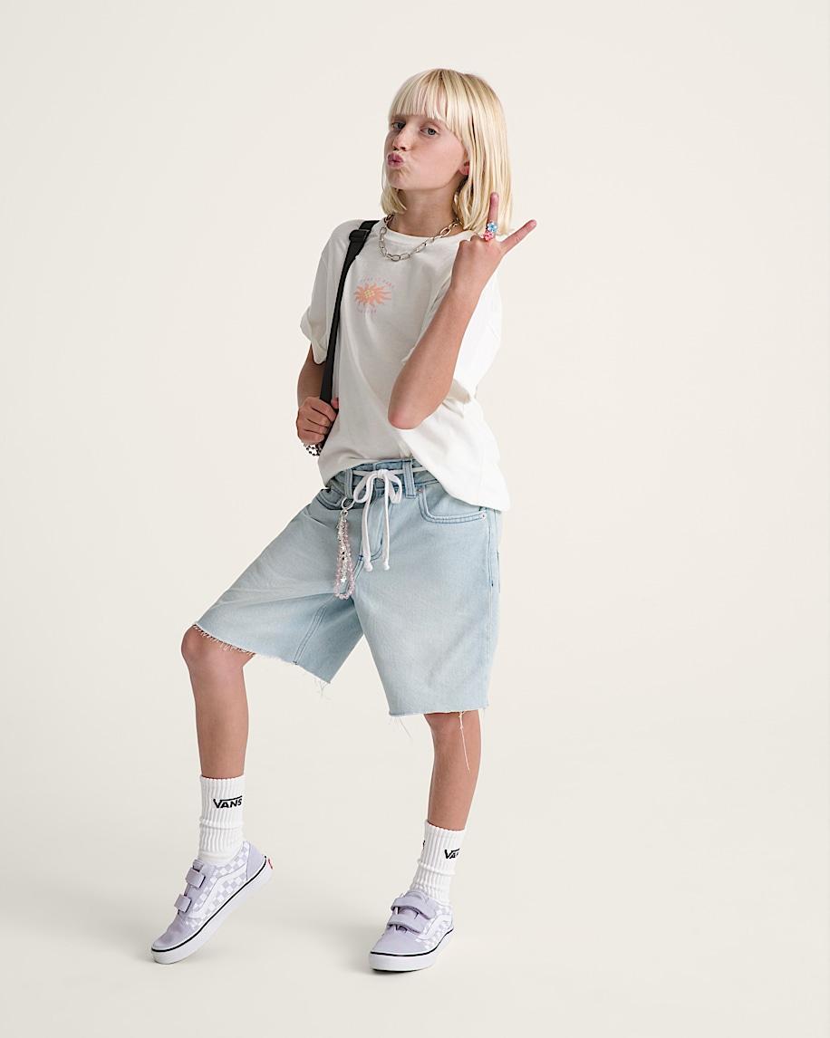 Taka Hayashi For Vault By Vans Kids Sirelle Cut-Off Jorts Light Stonewash Blue