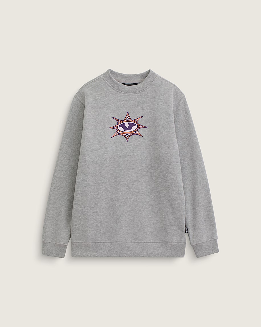 taka hayashi for vault by vans Kids Star Checker Crew Sweatshirt Cement Heather Grey