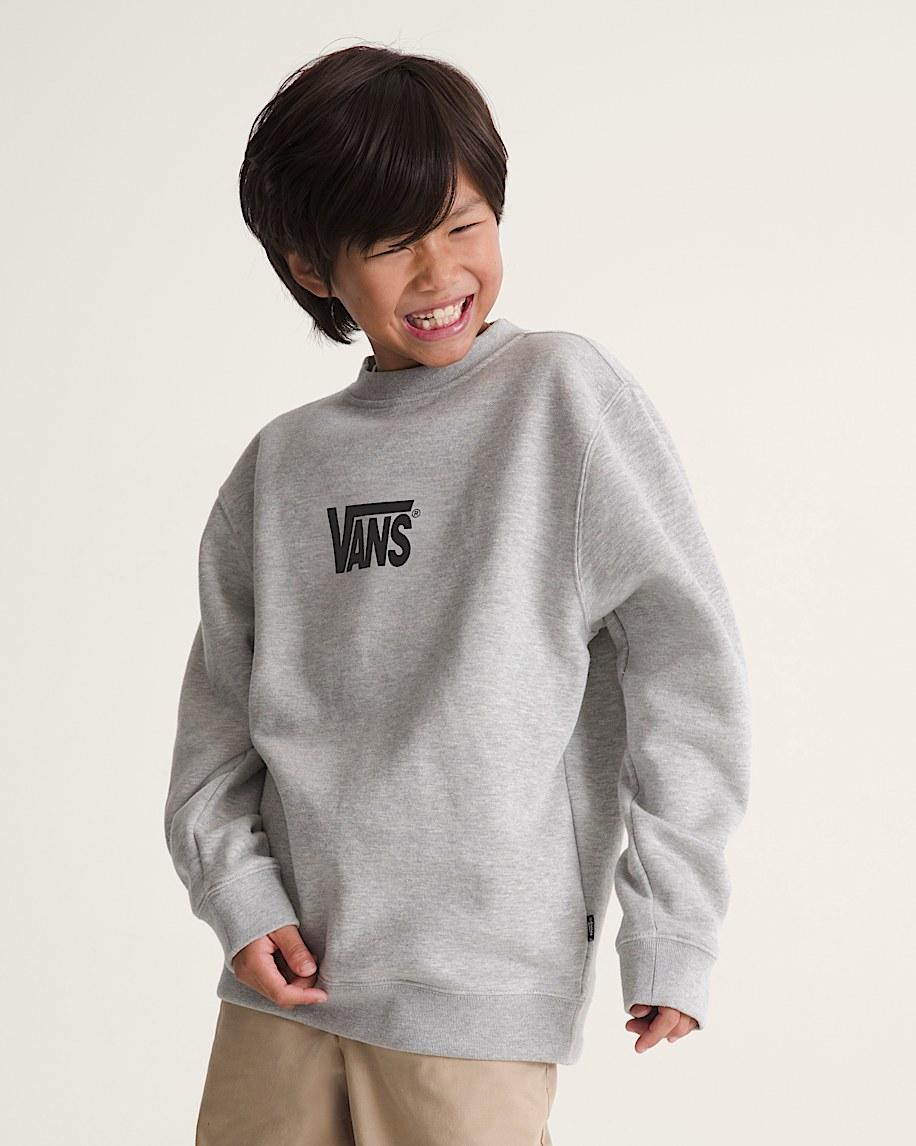 Taka Hayashi For Vault By Vans Kids Stretch Logo Crew Sweatshirt Cement Heather Grey