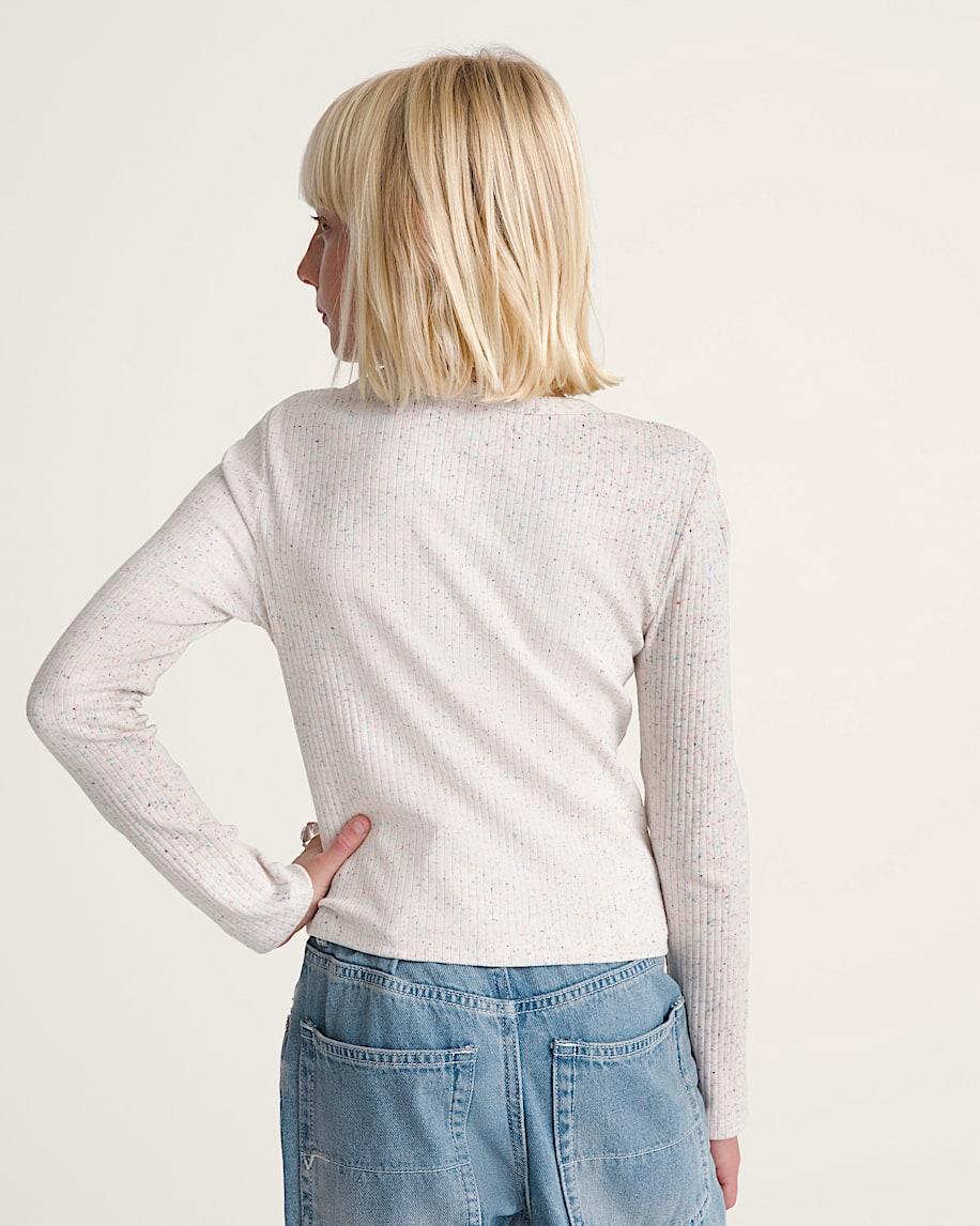 Taka Hayashi For Vault By Vans Kids Teri Confetti Rib Long Sleeve Shirt Marshmallow White