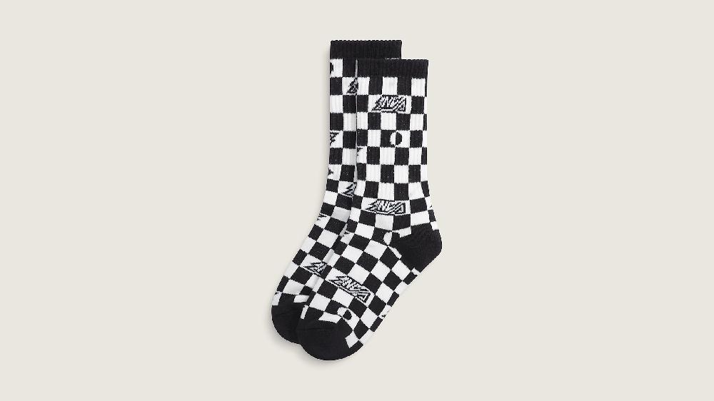 taka hayashi for vault by vans Kids Ticker Checkerboard Crew Socks Black