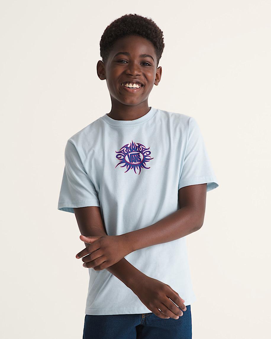 Taka Hayashi For Vault By Vans Kids Torched Logo T-Shirt Dawn Mist Blue