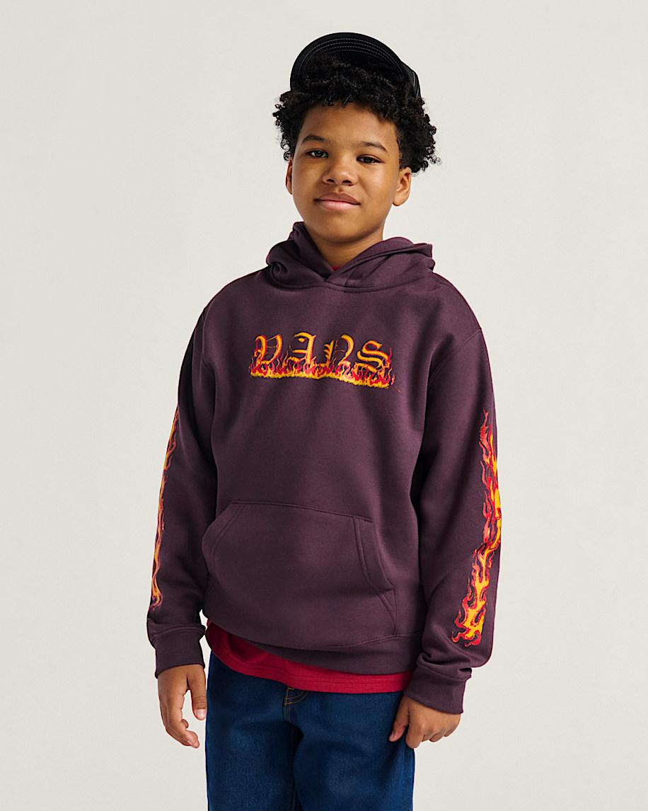 Taka Hayashi For Vault By Vans Kids Vans Inferno Pullover Hoodie Dark Port Red