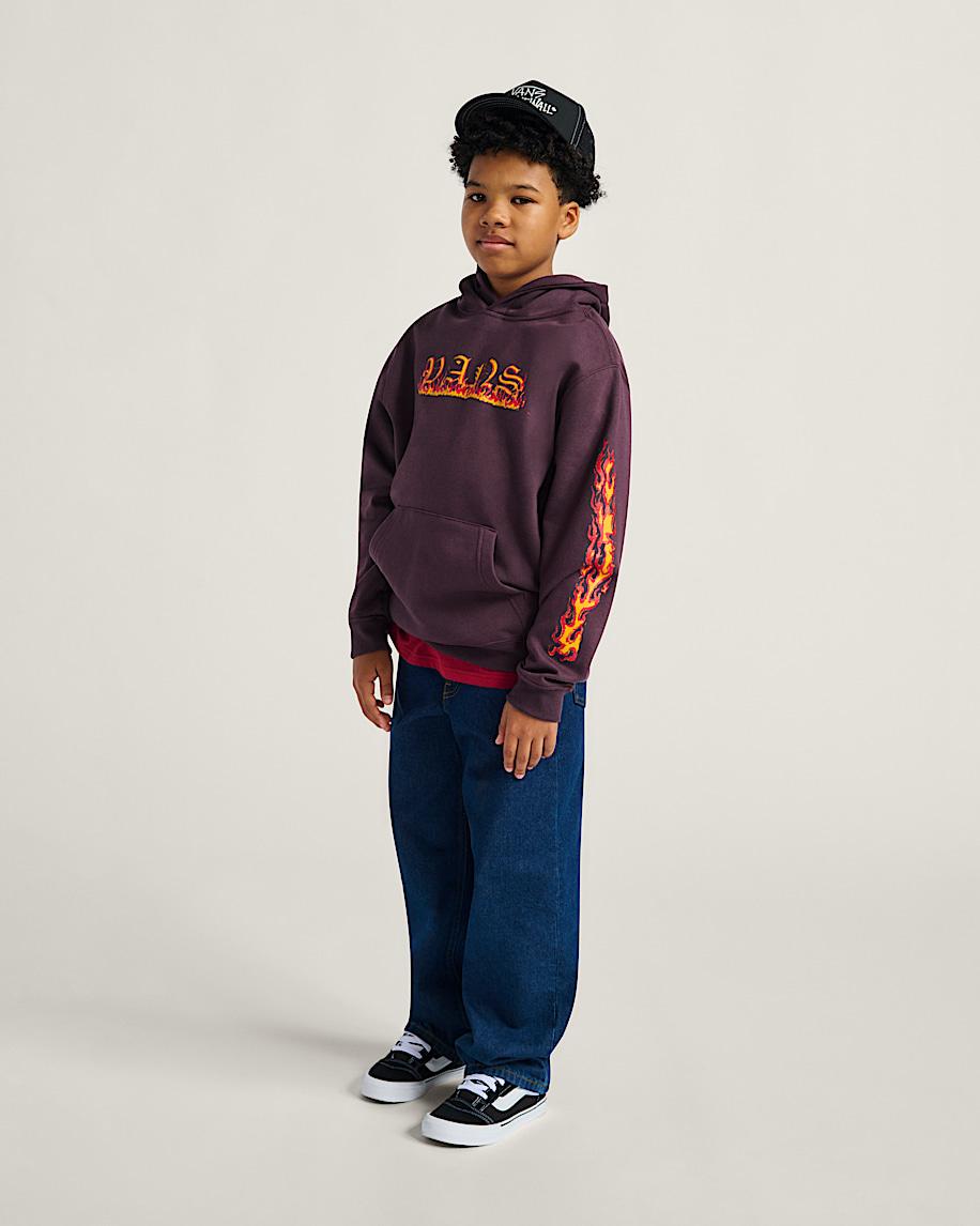 Taka Hayashi For Vault By Vans Kids Vans Inferno Pullover Hoodie Dark Port Red