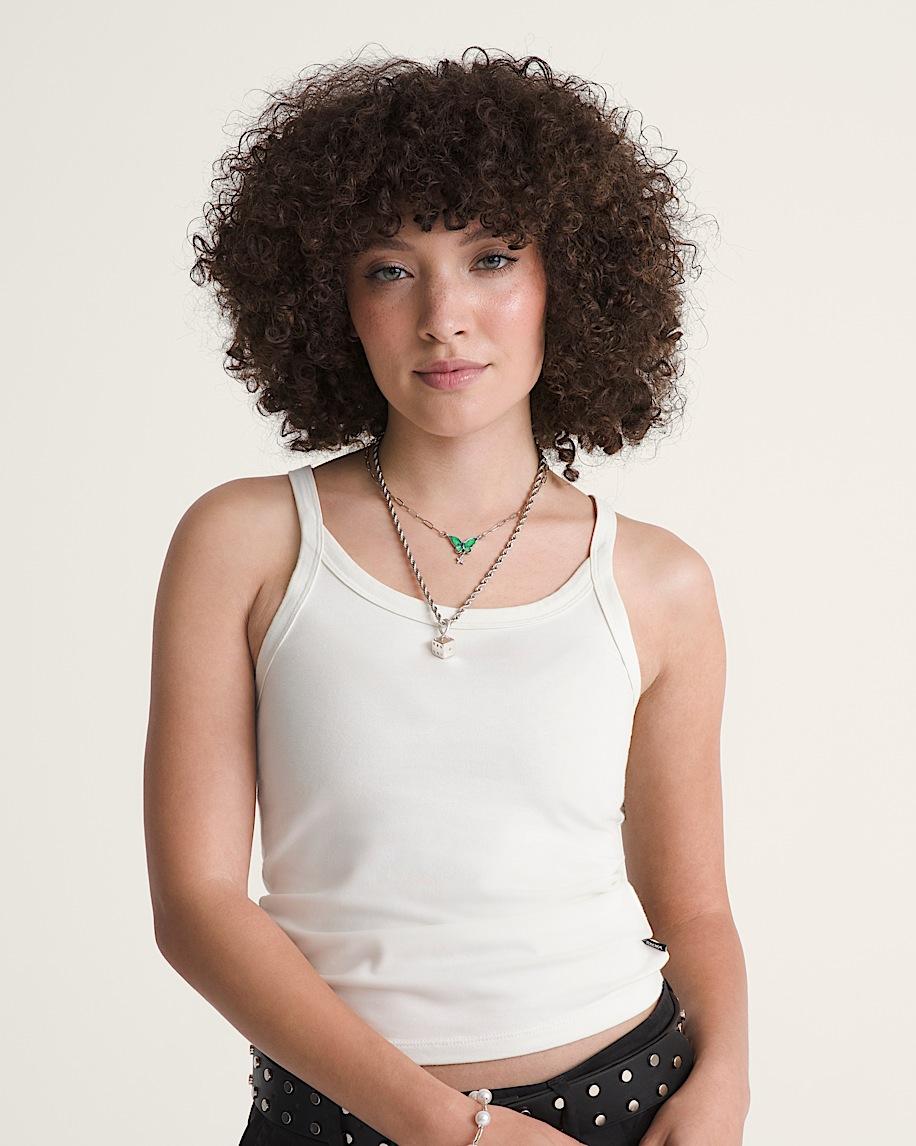 Taka Hayashi For Vault By Vans Kiki Fitted Cami Tank Top Blanc De Blanc White