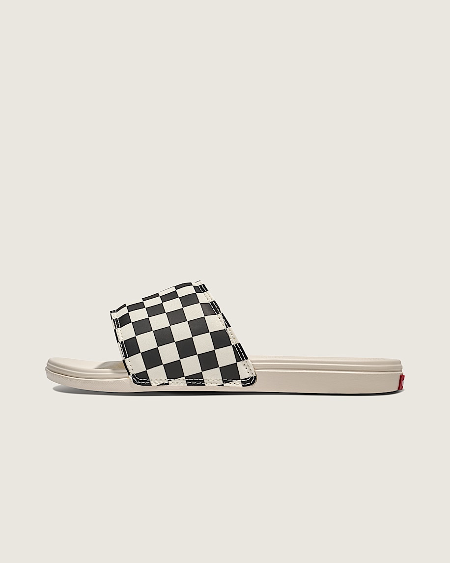 taka hayashi for vault by vans La Costa Checkerboard Slide Checkerboard Black White