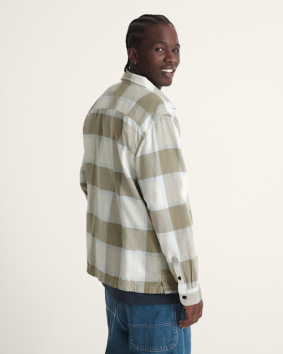 Taka Hayashi For Vault By Vans Larkspur Flannel Shirt Turtledove White