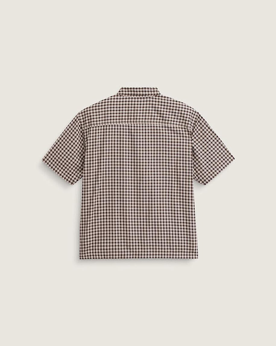 Taka Hayashi For Vault By Vans Larkspur Mini Plaid Shirt Oatmeal Beige Demitasse Brown