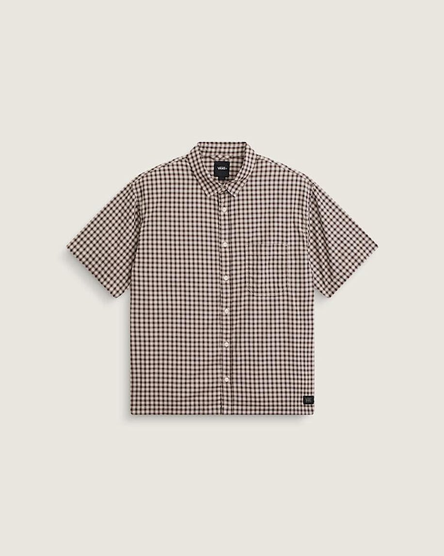 taka hayashi for vault by vans Larkspur Mini Plaid Shirt Oatmeal Beige Demitasse Brown