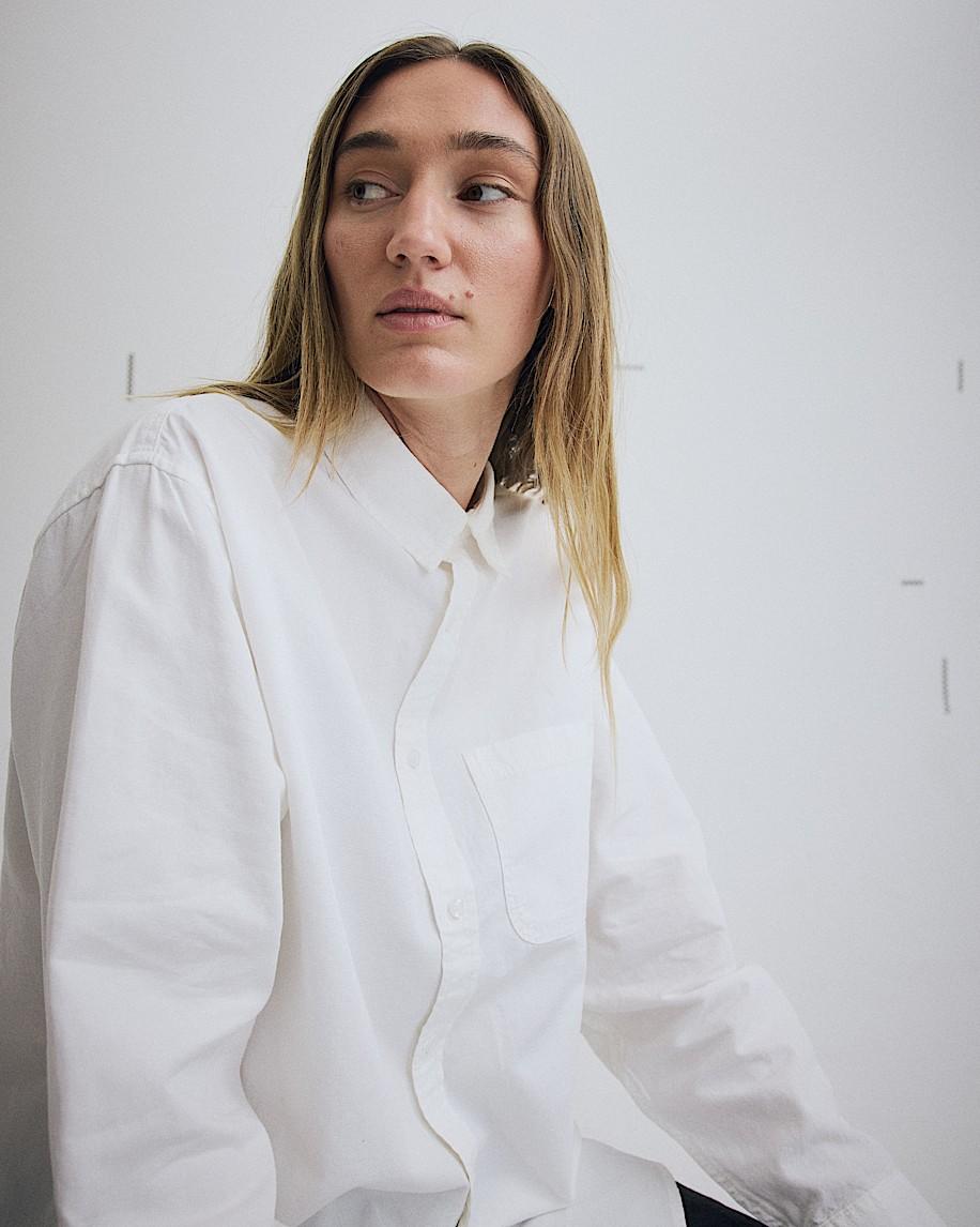 Taka Hayashi For Vault By Vans Lawson Solid Oxford Long Sleeve Shirt White