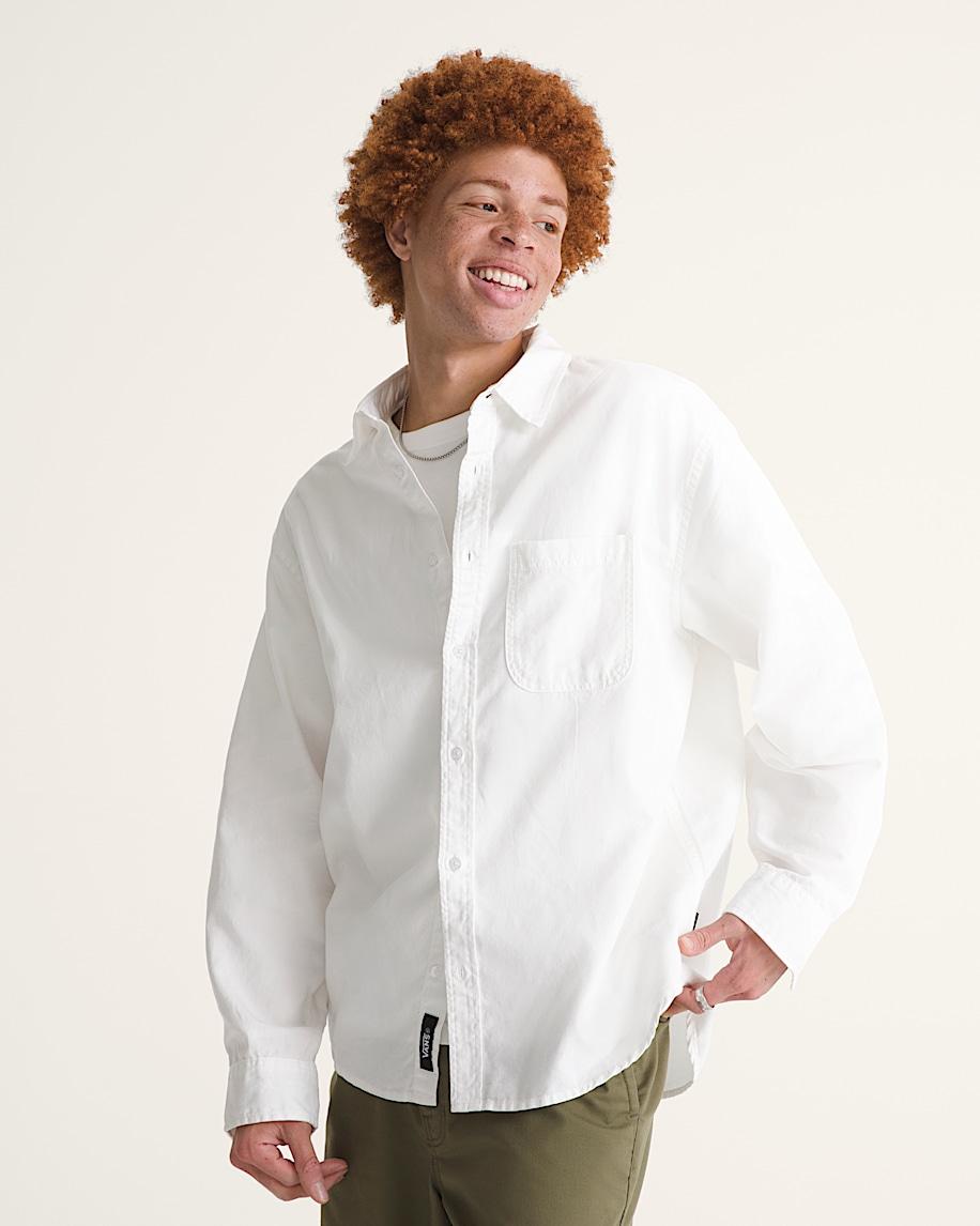 Taka Hayashi For Vault By Vans Lawson Solid Oxford Long Sleeve Shirt White