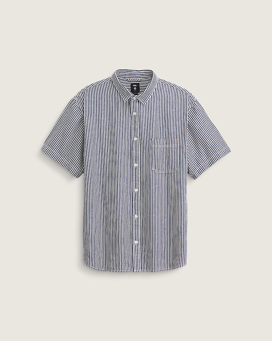 taka hayashi for vault by vans Lawson Stripe Button Up Shirt White Dress Blues