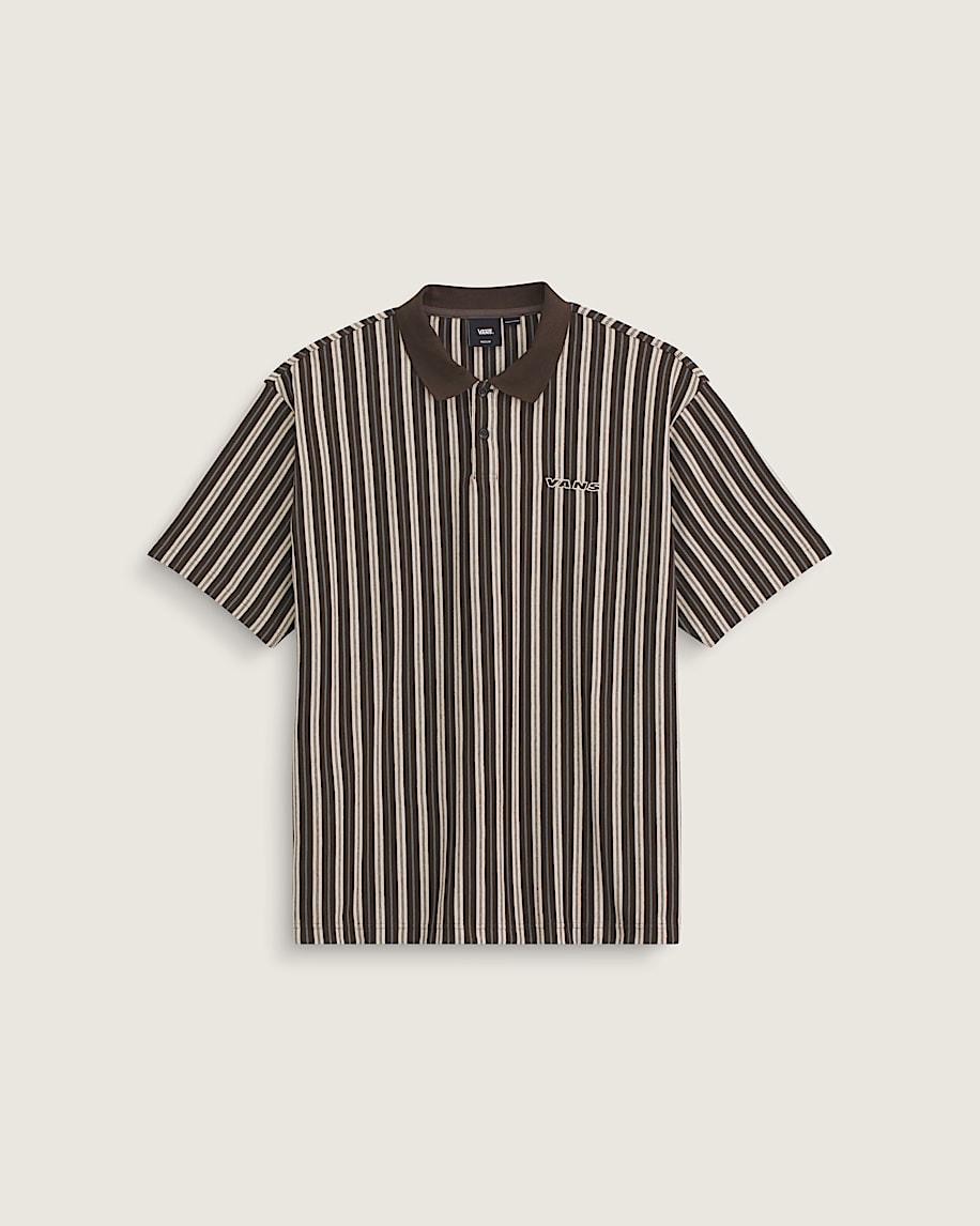 taka hayashi for vault by vans Layton Stripe Polo Shirt Demitasse Brown