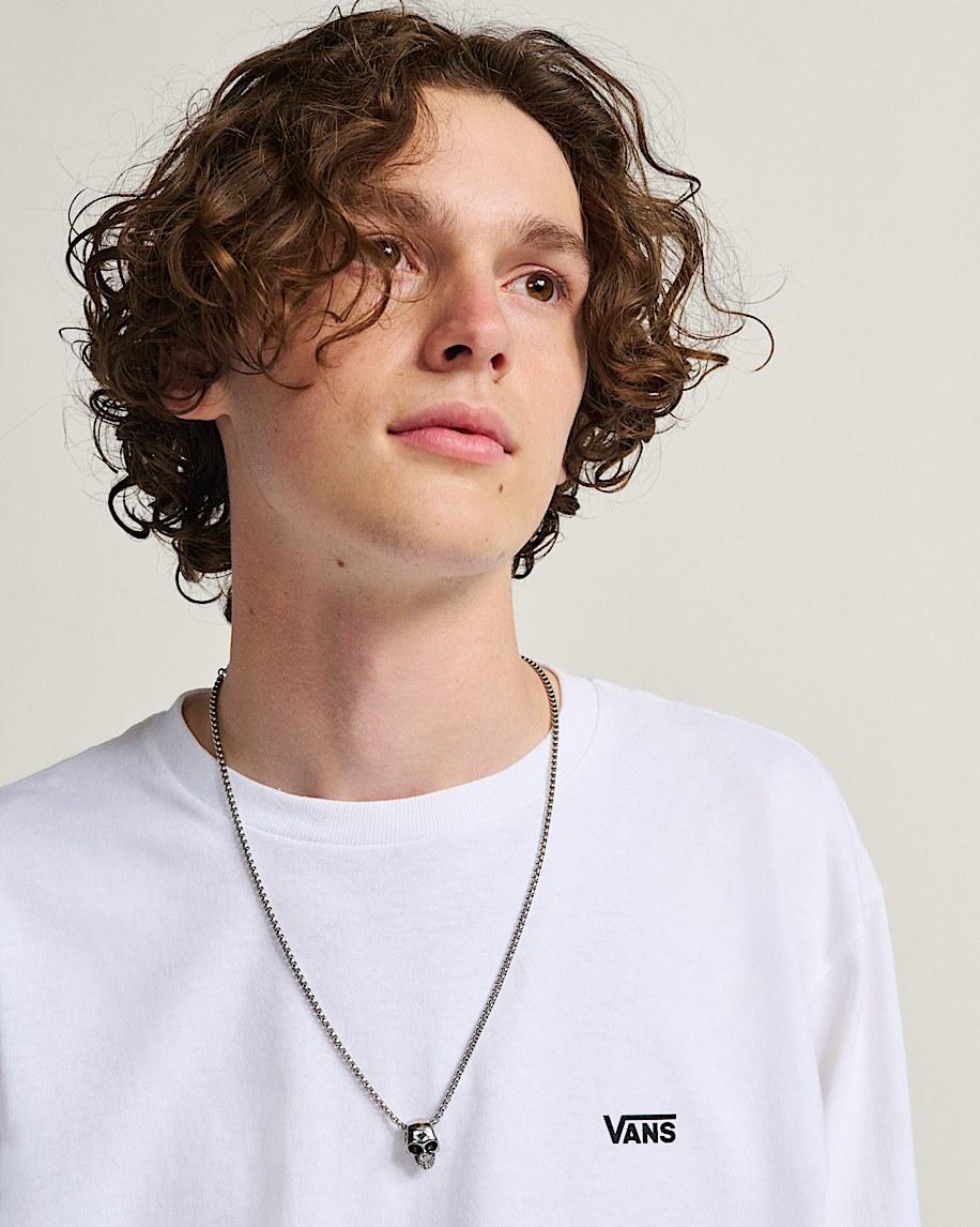 Vans Left Chest Logo Long Sleeve T-Shirt White Black