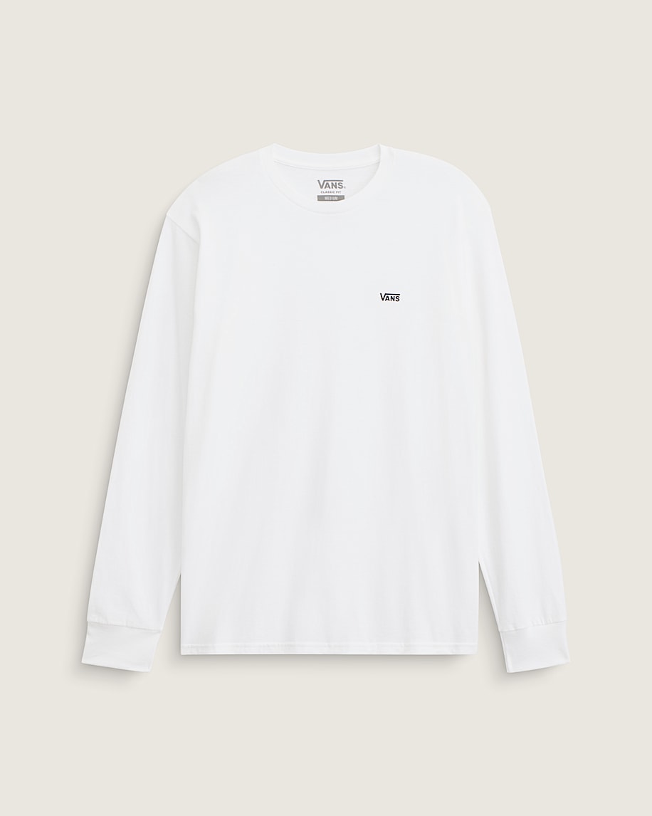 Vans Left Chest Logo Long Sleeve T-Shirt White Black