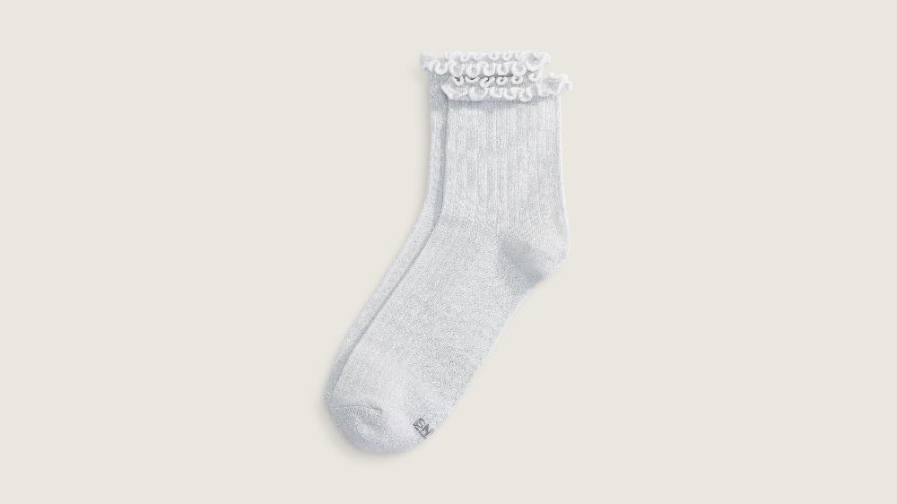 taka hayashi for vault by vans Lettuce Have It Half Crew Socks Silver Grey