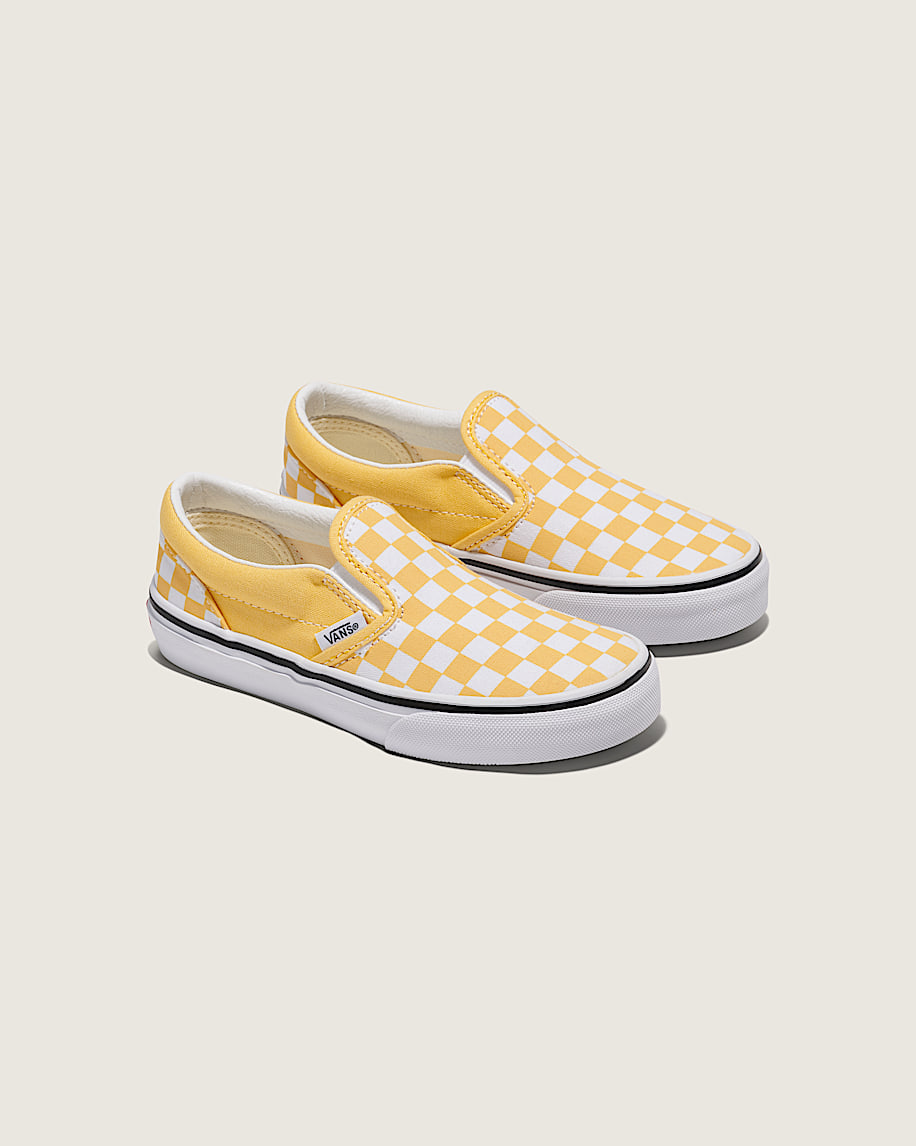 Taka Hayashi For Vault By Vans Little Kids Classic Slip-On Checkerboard Shoe Banana Cream Yellow White