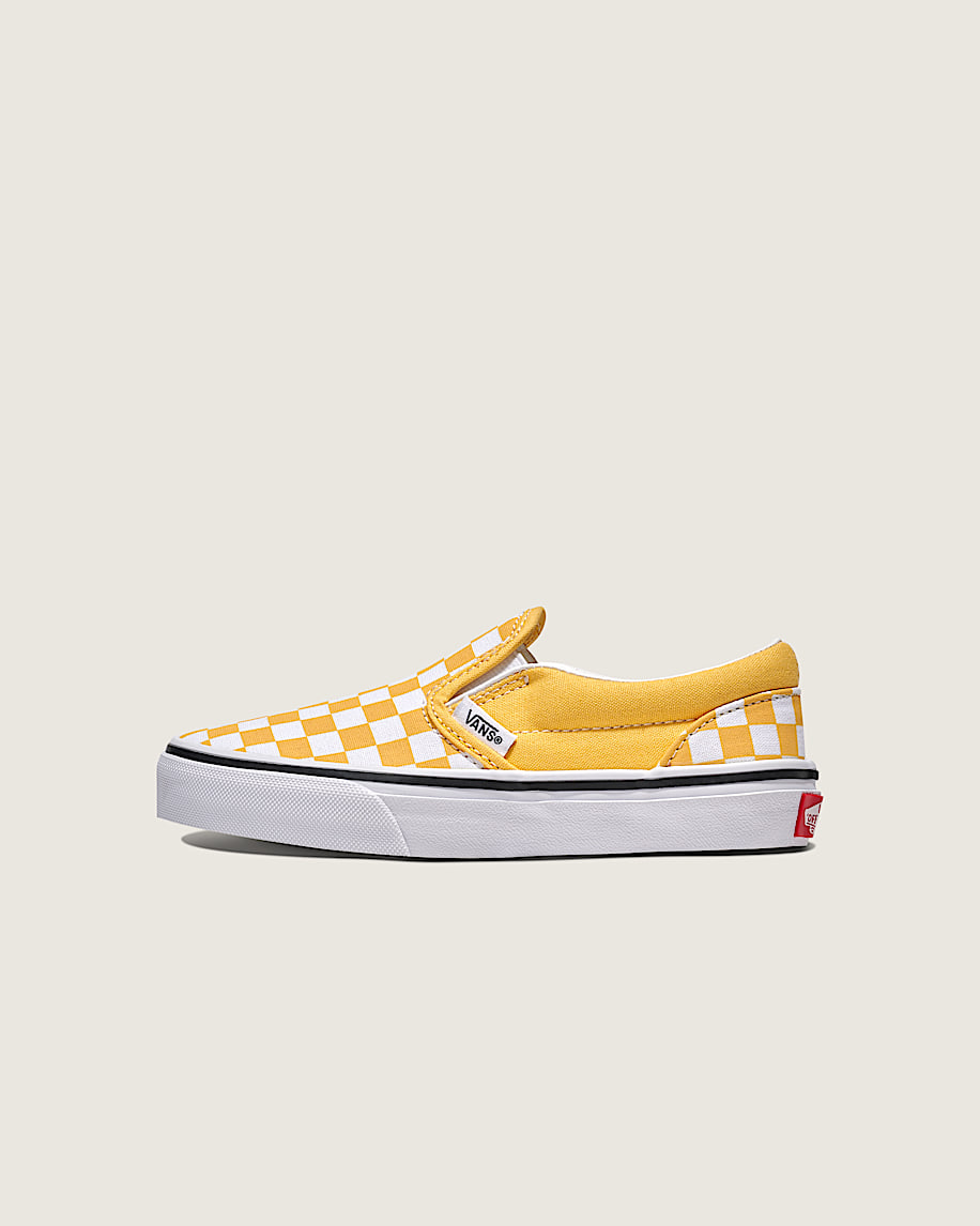 taka hayashi for vault by vans Little Kids Classic Slip-On Checkerboard Shoe Banana Cream Yellow White