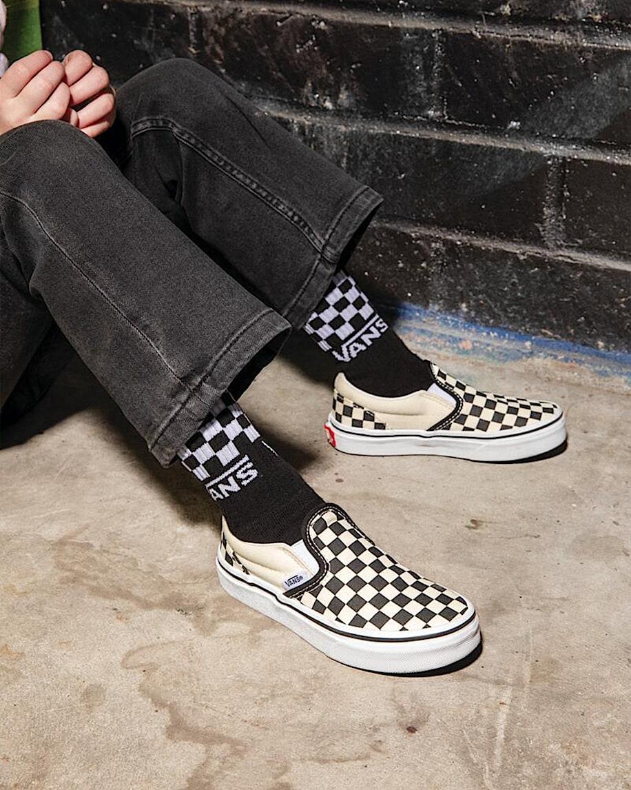 Taka Hayashi For Vault By Vans Little Kids Classic Slip-On Checkerboard Shoe Checkerboard Black White