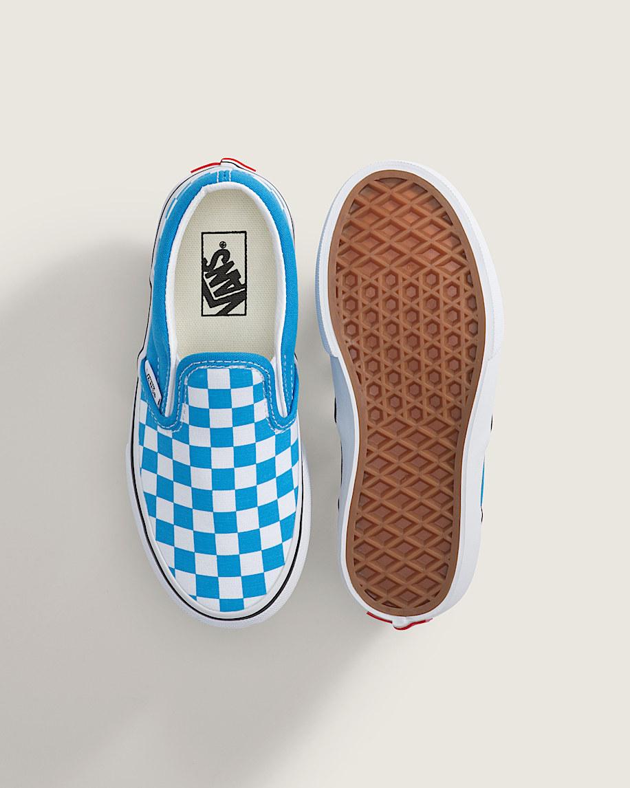 Taka Hayashi For Vault By Vans Little Kids Classic Slip-On Checkerboard Shoe Checkerboard Bright Azure Blue