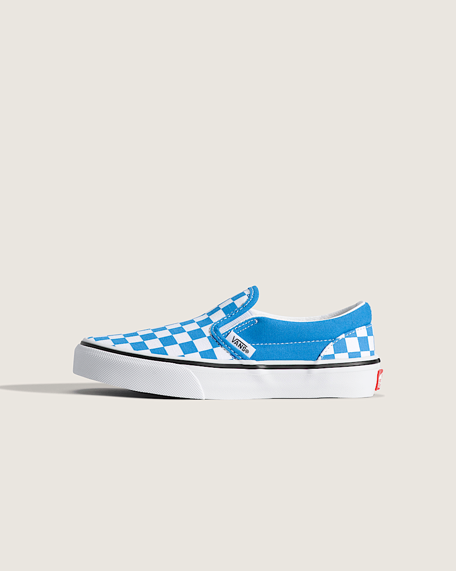 taka hayashi for vault by vans Little Kids Classic Slip-On Checkerboard Shoe Checkerboard Bright Azure Blue