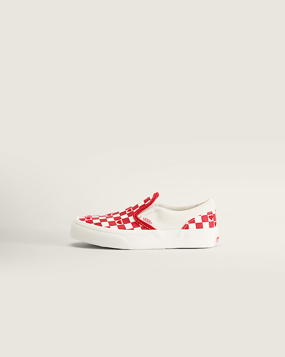 taka hayashi for vault by vans Little Kids Classic Slip-On Checkerboard Shoe Checkerboard Racing Red True White