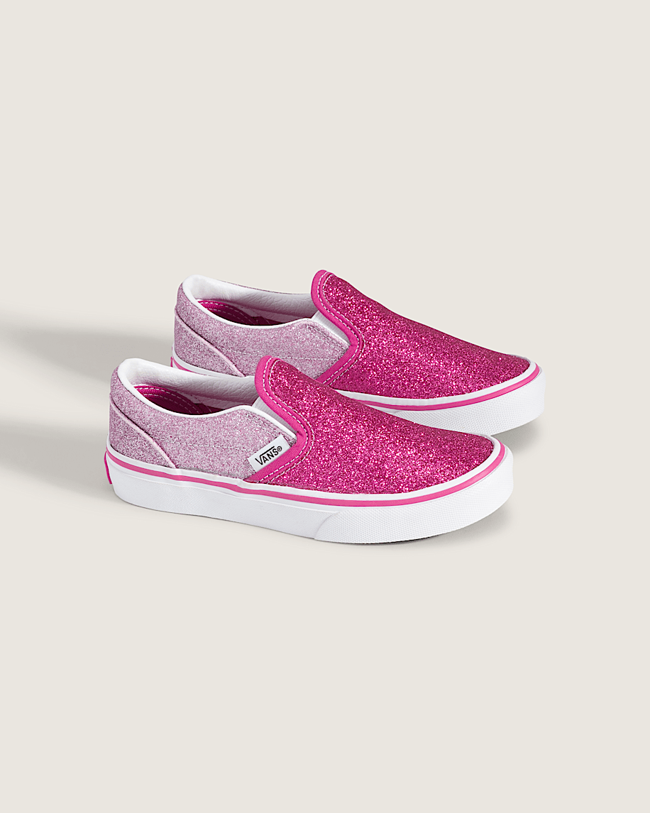 Taka Hayashi For Vault By Vans Little Kids Classic Slip-On Shoe Glitter Raspberry Rose Pink