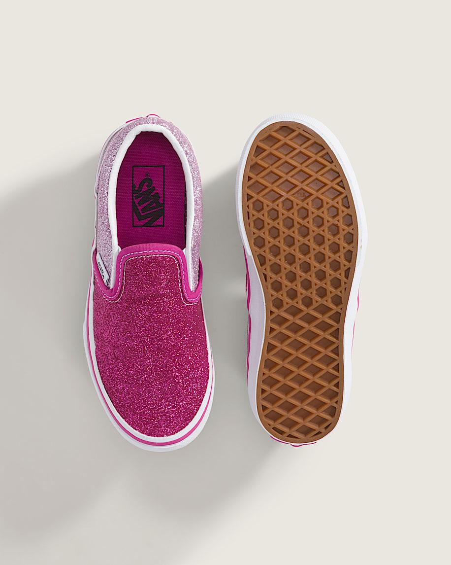 Taka Hayashi For Vault By Vans Little Kids Classic Slip-On Shoe Glitter Raspberry Rose Pink