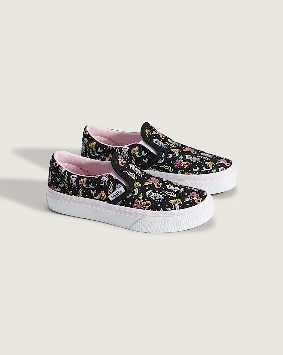 Taka Hayashi For Vault By Vans Little Kids Classic Slip-On Shoe Glow-in-the-Dark Black Pastel Pink