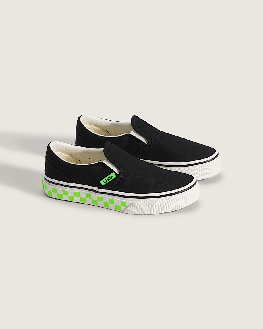 Taka Hayashi For Vault By Vans Little Kids Classic Slip-On Shoe Glow-in-the-Dark Black Green Gecko