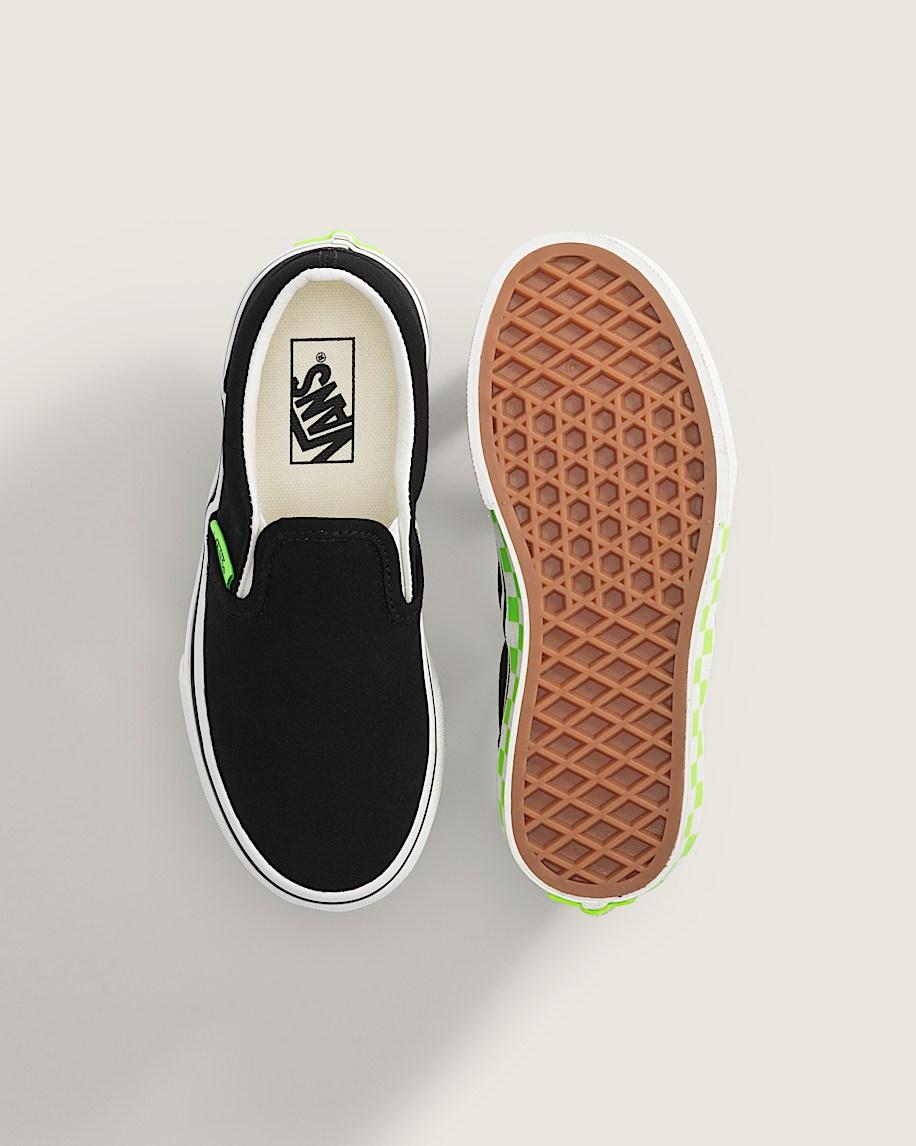 Taka Hayashi For Vault By Vans Little Kids Classic Slip-On Shoe Glow-in-the-Dark Black Green Gecko