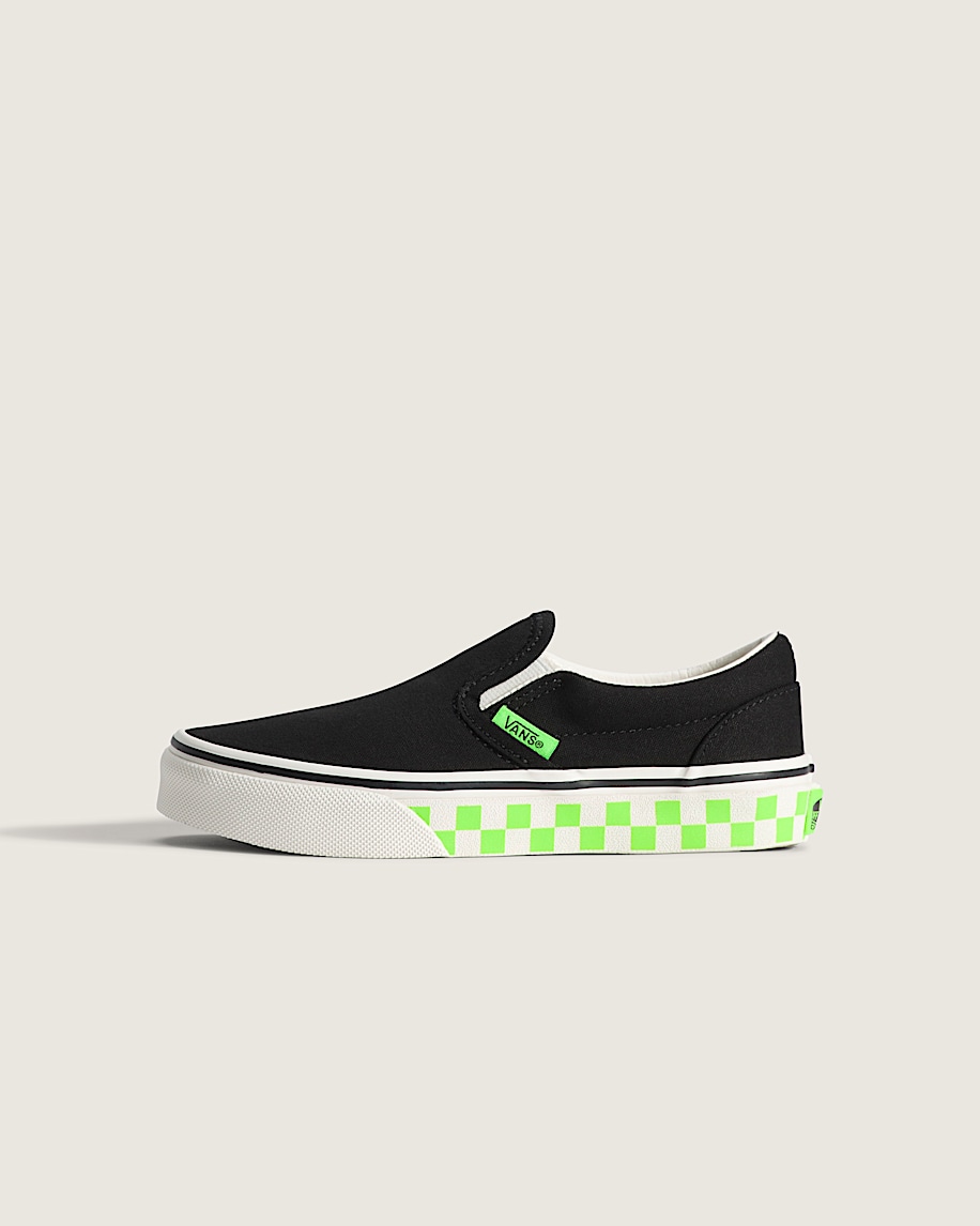 taka hayashi for vault by vans Little Kids Classic Slip-On Shoe Glow-in-the-Dark Black Green Gecko
