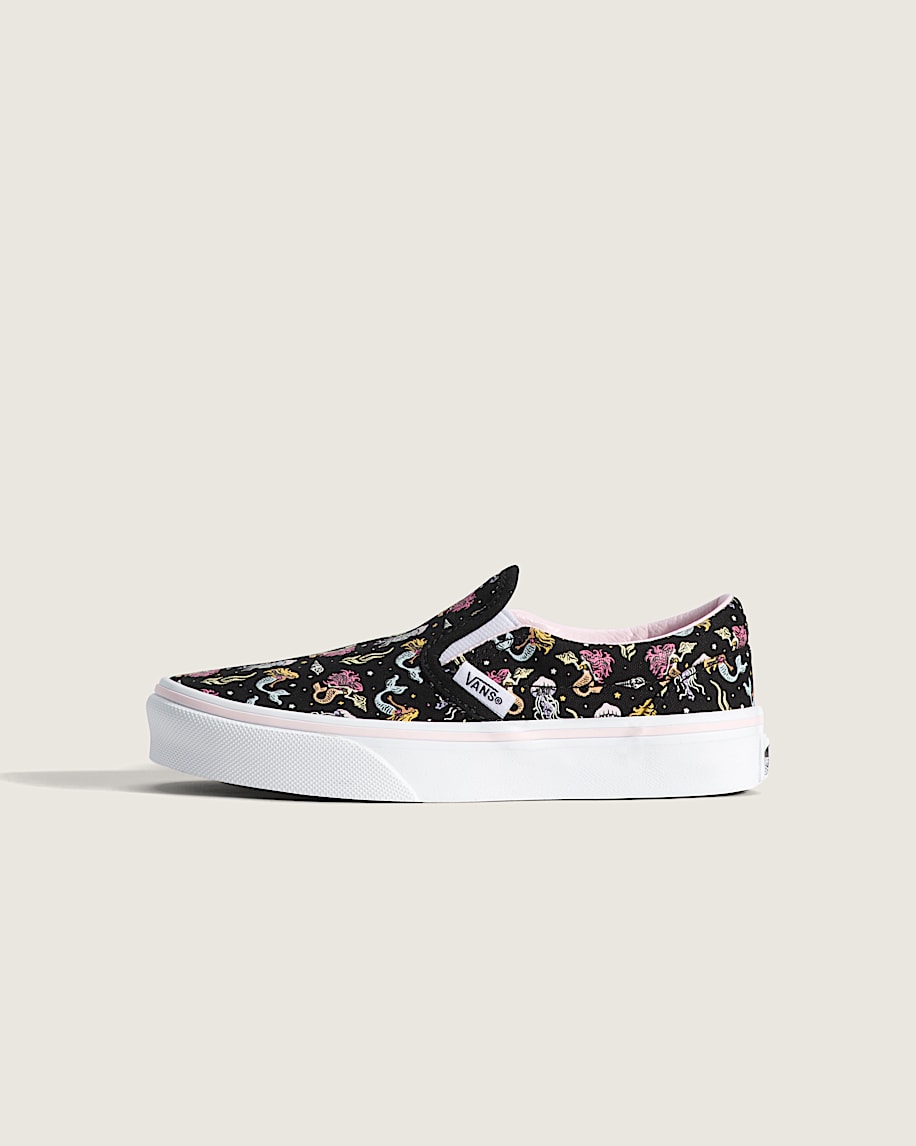 taka hayashi for vault by vans Little Kids Classic Slip-On Shoe Glow-in-the-Dark Black Pastel Pink