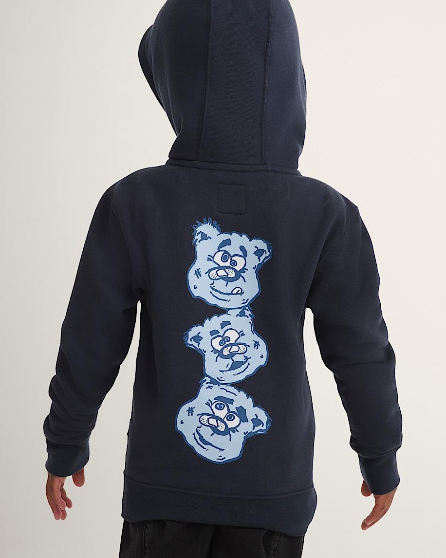 Taka Hayashi For Vault By Vans Little Kids Dizzy Bear Zip Hoodie Parisian Night Blue