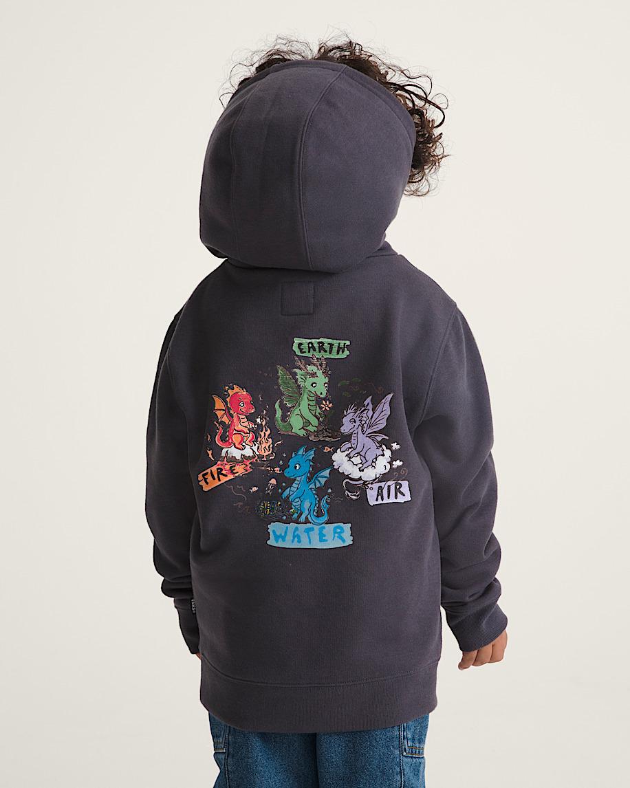 Taka Hayashi For Vault By Vans Little Kids Dragon Elements Pullover Sweatshirt Charcoal Grey