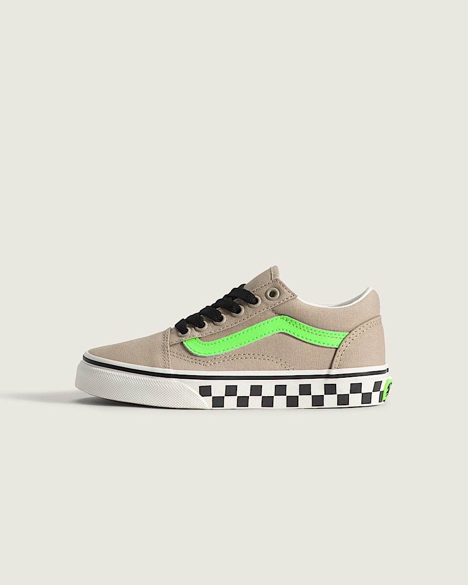 taka hayashi for vault by vans Little Kids Old Skool Shoe Glow-in-the-Dark Black Bay Leaf Green
