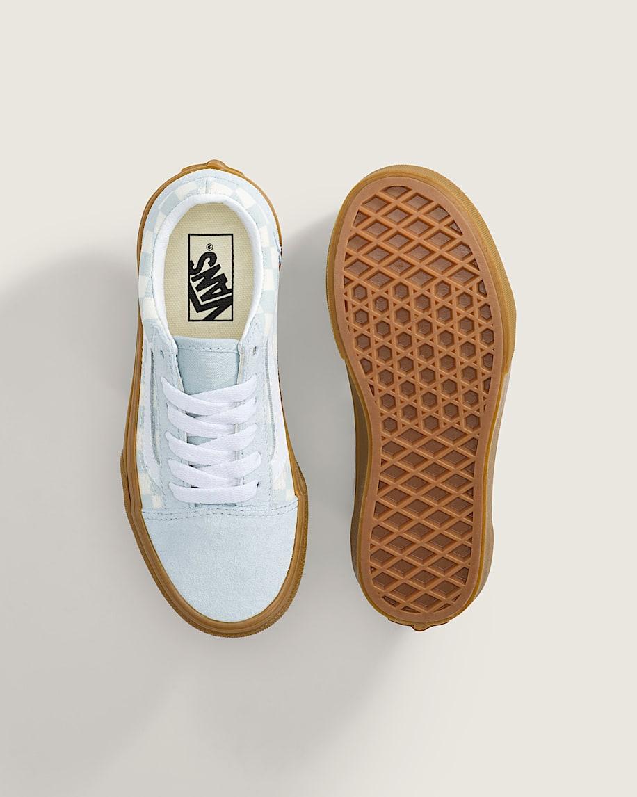Taka Hayashi For Vault By Vans Little Kids Old Skool Shoe Gum Checkerboard Dawn Mist Blue