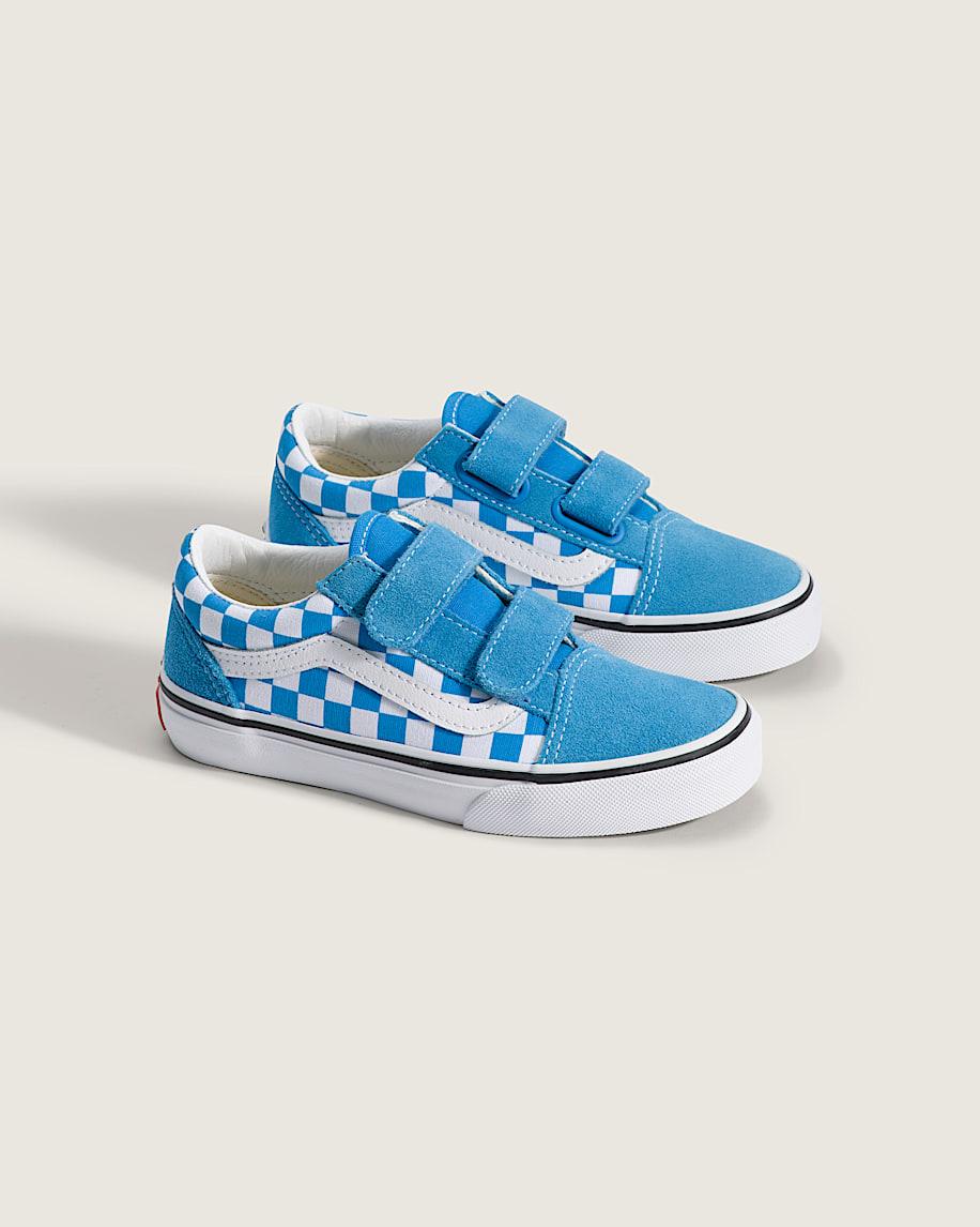 Taka Hayashi For Vault By Vans Little Kids Old Skool V Checkerboard Shoe Checkerboard Bright Azure Blue