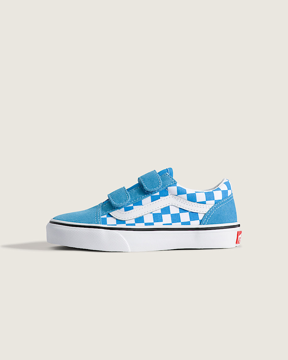 taka hayashi for vault by vans Little Kids Old Skool V Checkerboard Shoe Checkerboard Bright Azure Blue