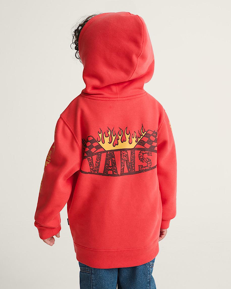 Taka Hayashi For Vault By Vans Little Kids Racing Flames Pullover Hoodie Crimson Haze Red