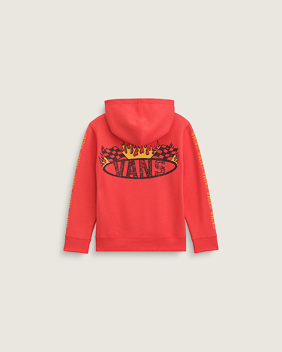 taka hayashi for vault by vans Little Kids Racing Flames Pullover Hoodie Crimson Haze Red