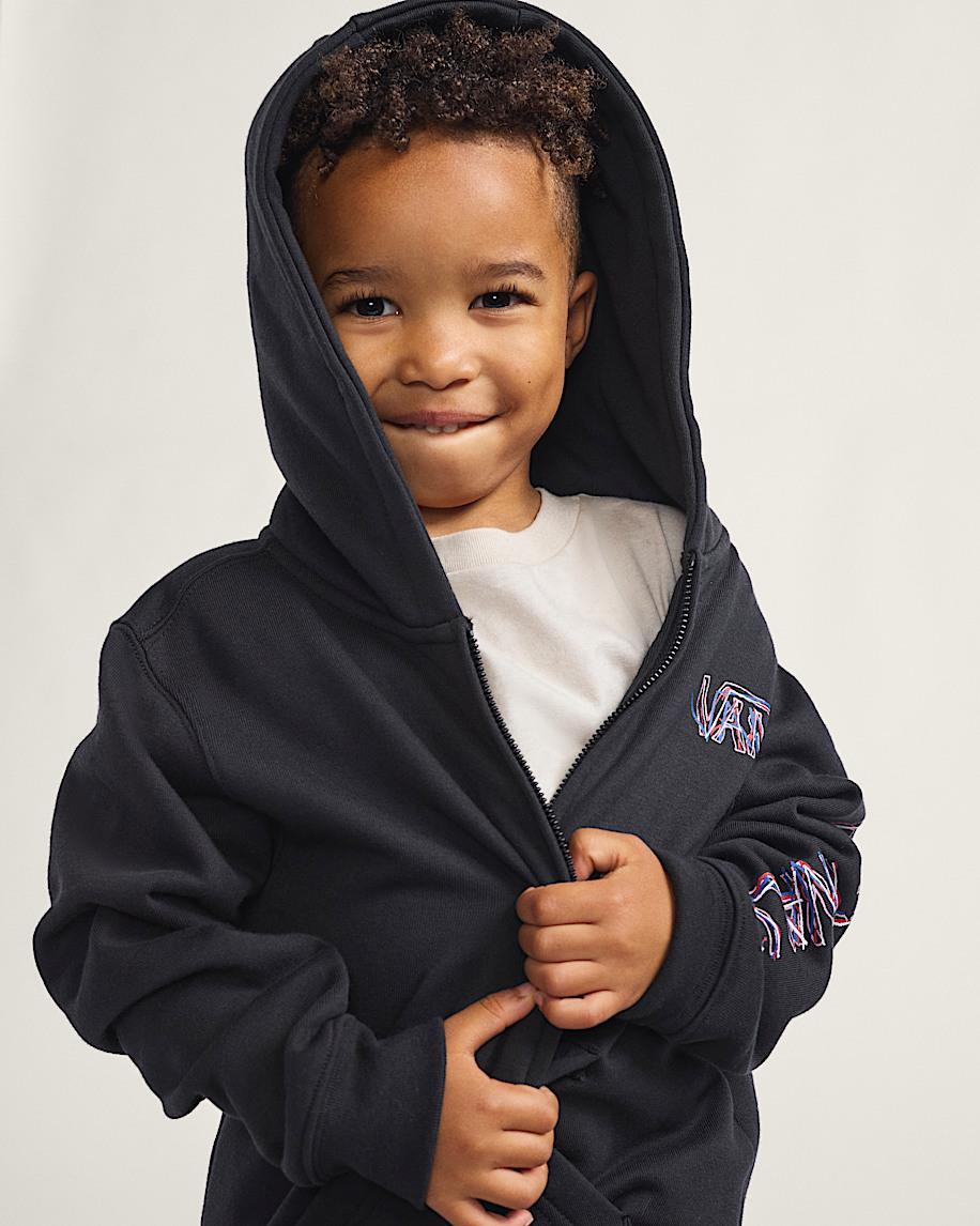 Taka Hayashi For Vault By Vans Little Kids Scribbled Past Zip Hoodie Black