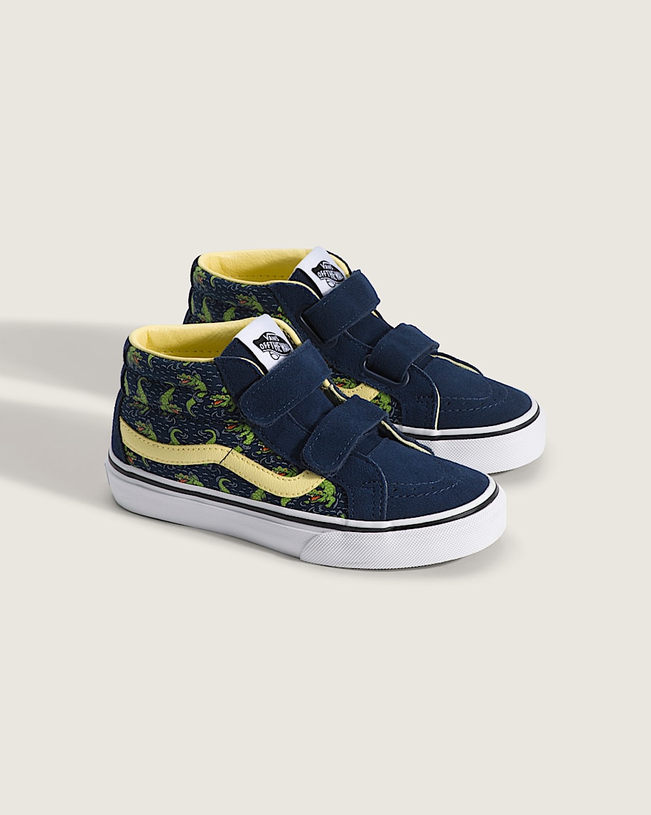 Taka Hayashi For Vault By Vans Little Kids Sk8-Mid V Shoe Glow-in-the-Dark Navy Blue Yellow