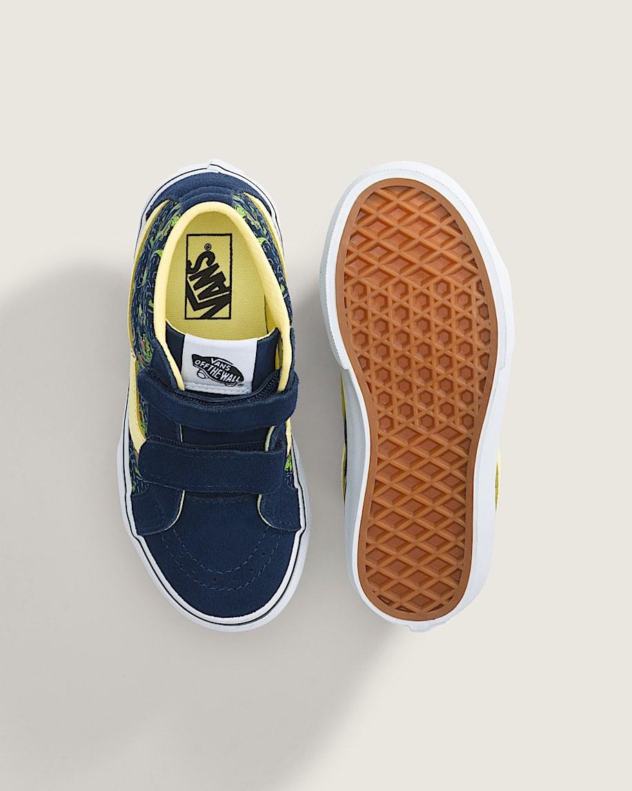 Taka Hayashi For Vault By Vans Little Kids Sk8-Mid V Shoe Glow-in-the-Dark Navy Blue Yellow
