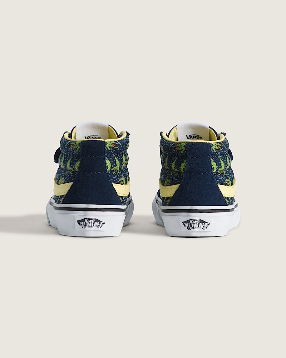 Taka Hayashi For Vault By Vans Little Kids Sk8-Mid V Shoe Glow-in-the-Dark Navy Blue Yellow