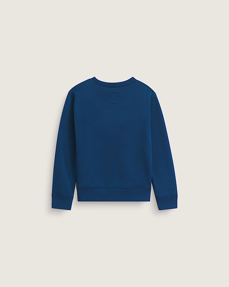 Taka Hayashi For Vault By Vans Little Kids Stretch Logo Crew Sweatshirt Deep Indigo Blue Flame Red