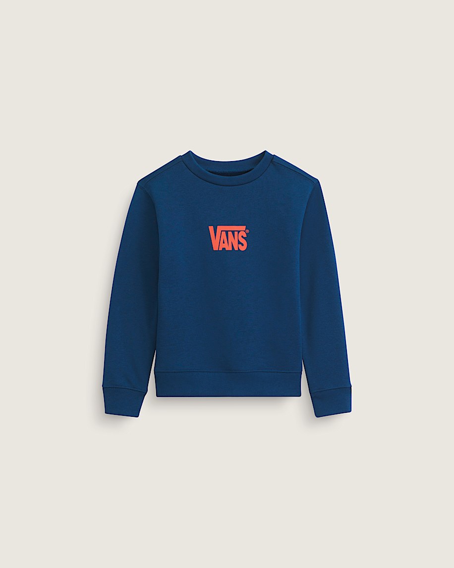 taka hayashi for vault by vans Little Kids Stretch Logo Crew Sweatshirt Deep Indigo Blue Flame Red