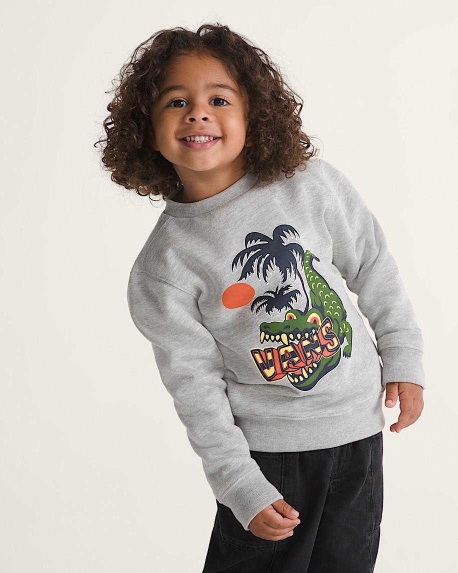 Taka Hayashi For Vault By Vans Little Kids Wise Croc Crew Sweatshirt Cement Heather Grey